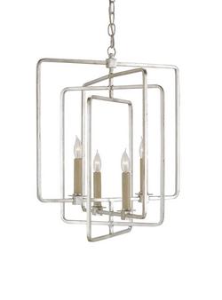 60W 4-Light Candelabra E-12 Base Chandelier in Contemporary Silver Leaf