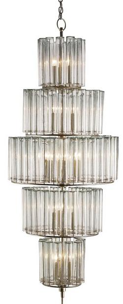27 in. 40W 18-Light Candelabra E-12 Incandescent Chandelier in Silver Leaf