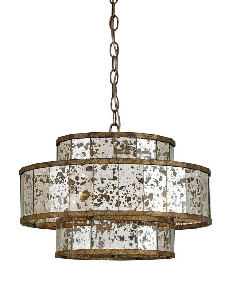 Currey and Company Fantine 85 in. 300W 3-Tier 4-Light Bohemian and  Mid-century Chandelier in Pyrite Bronze | Ferguson, image size:795x1000