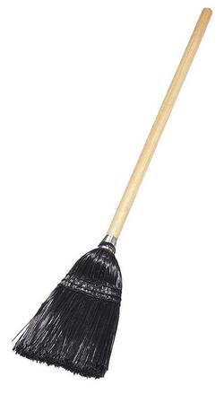 40 in. Synthetic Corn Lobby Broom in Black