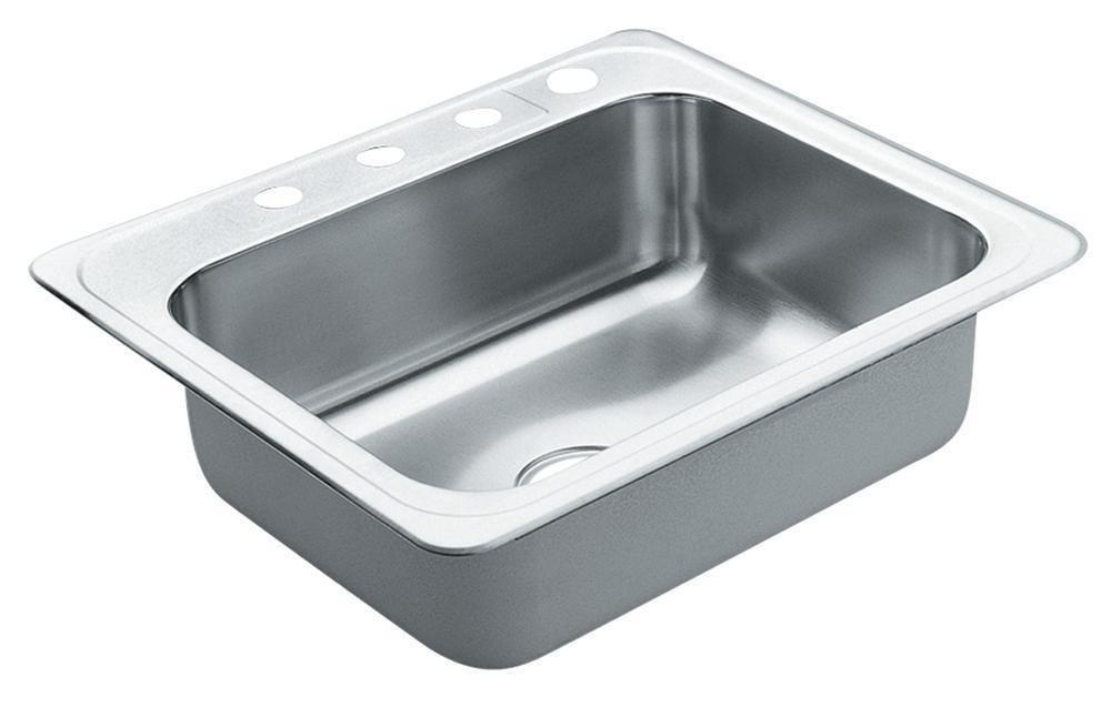 Moen Stainless Steel 1-Bowl Kitchen Sink with Center Drain 