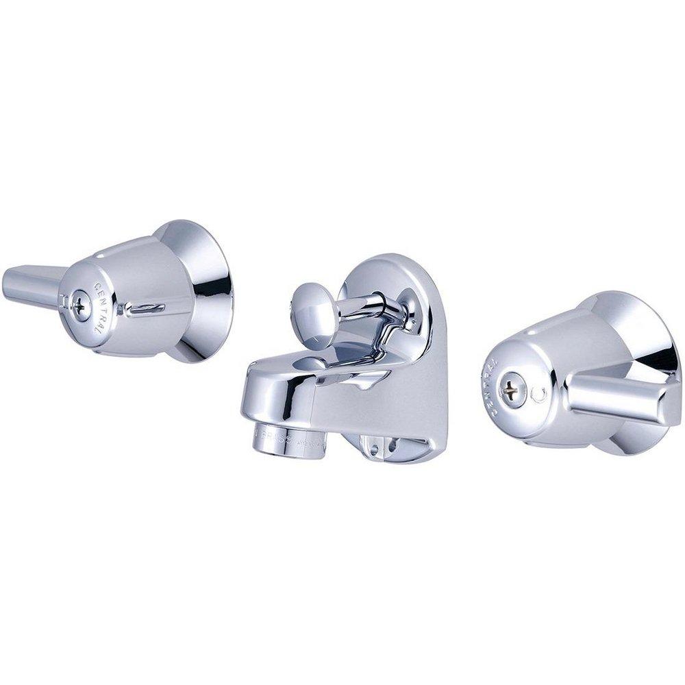Central Brass Polished Chrome Two Handle Widespread and Wall Mount Bathroom Sink Faucet 