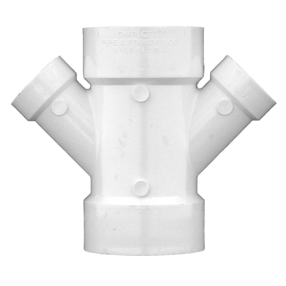 White PVC DWV Double Wye 