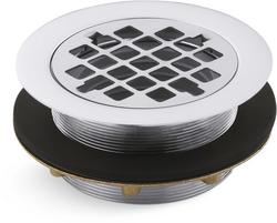 2 in. Brass Shower Drain with 4-1/2 in. Grate in Chrome