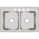 Elkay Lustrous Satin 33 x 21-1/4 in. Stainless Steel Double Bowl Drop-in Kitchen Sink in Lustrous Satin 