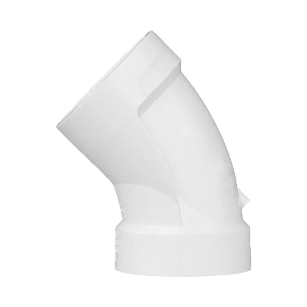 White PVC DWV 45&deg; Elbow 