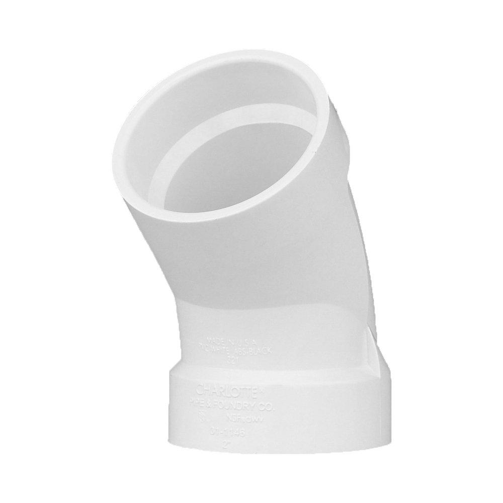 White PVC DWV 45&deg; Elbow 