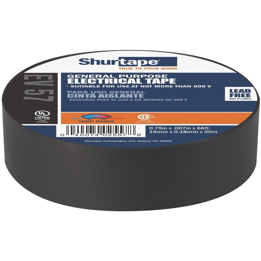 Shurtape Brown 66 ft. Vinyl Electric Tape Black 