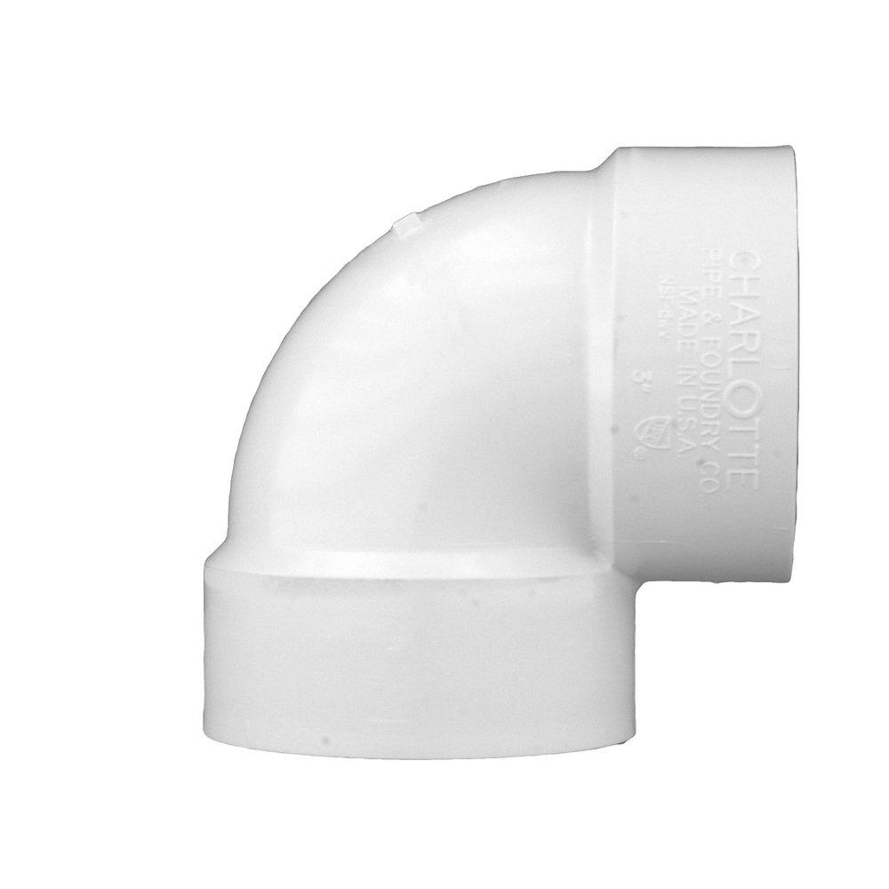 White PVC DWV 90&deg; Vent Elbow 