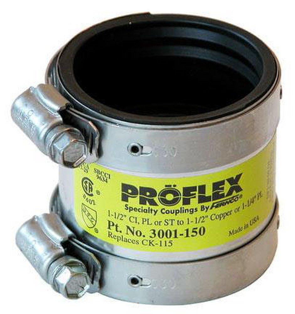 Fernco 1-1/2 in. Cast Iron x Copper Flexible Coupling 