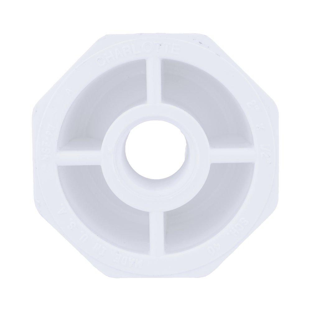 White PVC Schedule 40 Female Bushing 