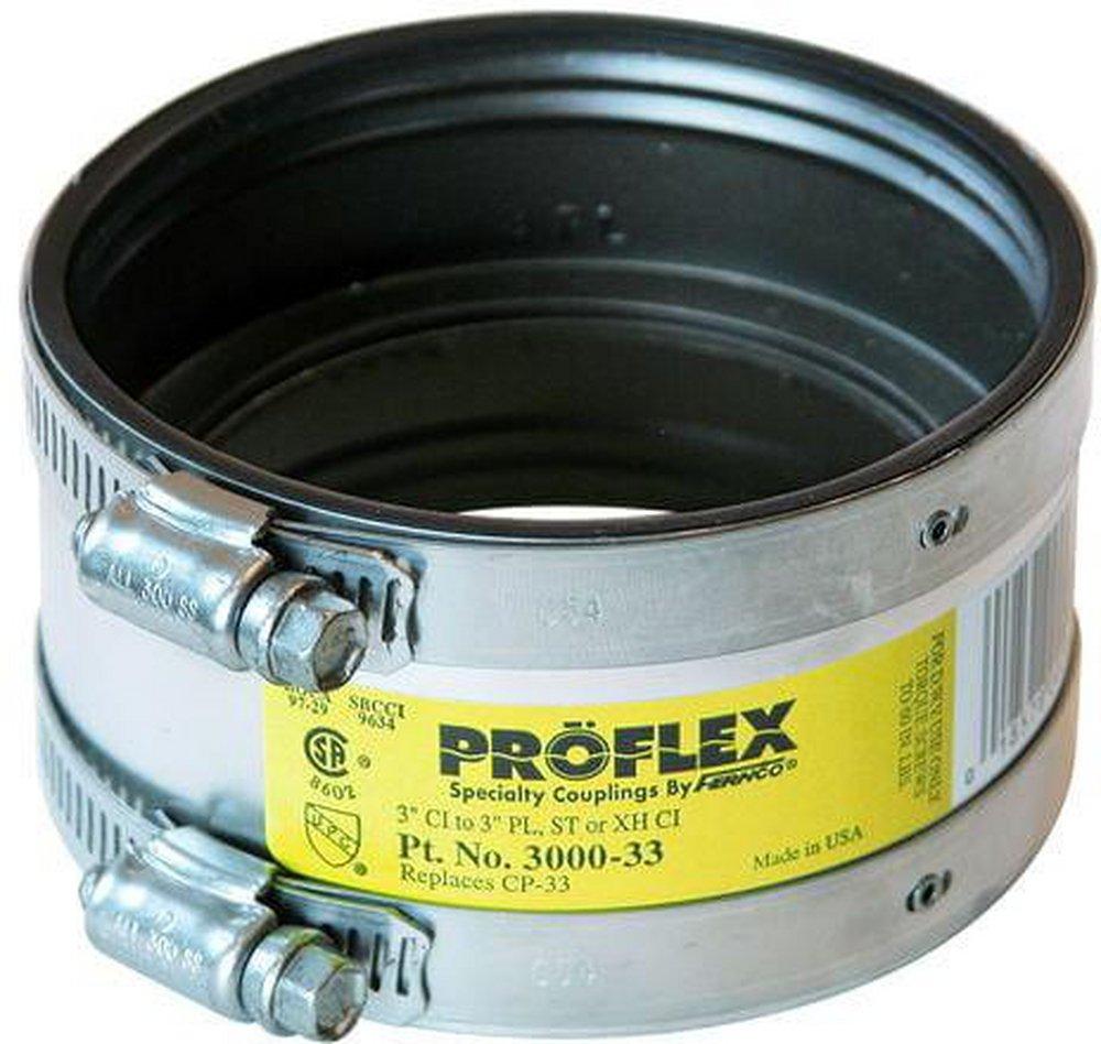 Fernco Cast Iron, PVC and Steel Flexible Coupling 