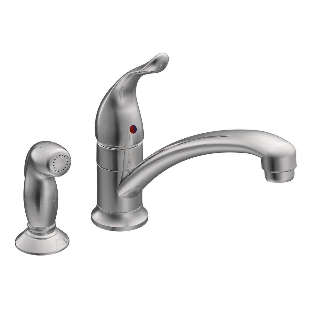 Moen Polished Chrome Single Handle Kitchen Faucet with Side Spray 