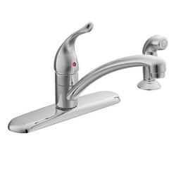 Single Handle Kitchen Faucet with Side Spray in Polished Chrome