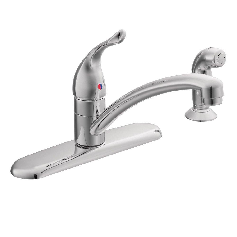 Moen Polished Chrome Single Handle Kitchen Faucet with Side Spray 