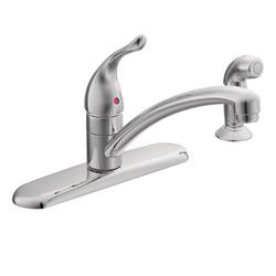 Single Handle Kitchen Faucet with Side Spray in Polished Chrome