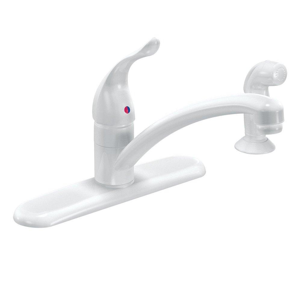 Moen Glacier Single Handle Kitchen Faucet with Side Spray 