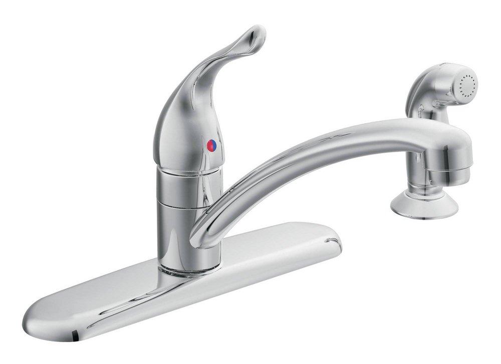 Moen Polished Chrome Single Handle Kitchen Faucet with Side Spray 