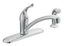 Single Handle Kitchen Faucet with Side Spray for 4 Hole Installation in Polished Chrome