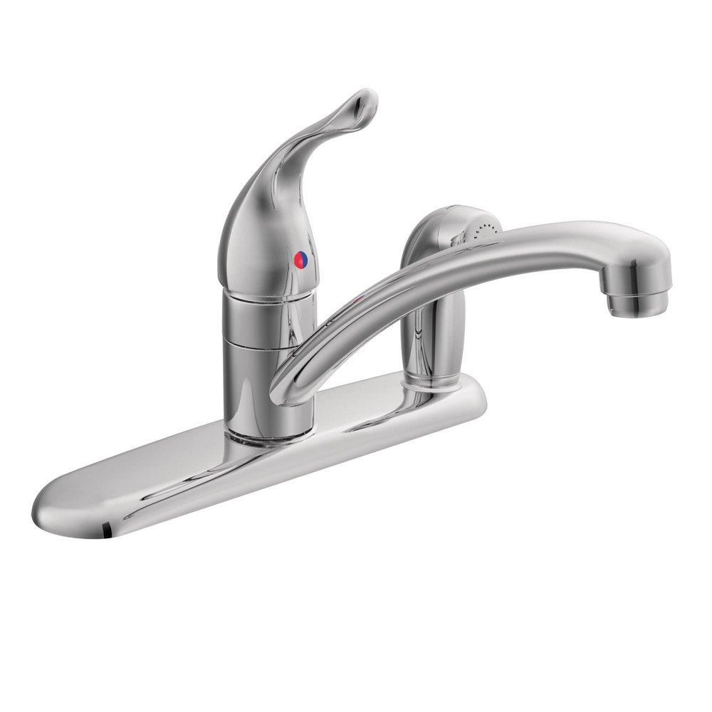 Moen Polished Chrome Single Handle Kitchen Faucet with Side Spray 