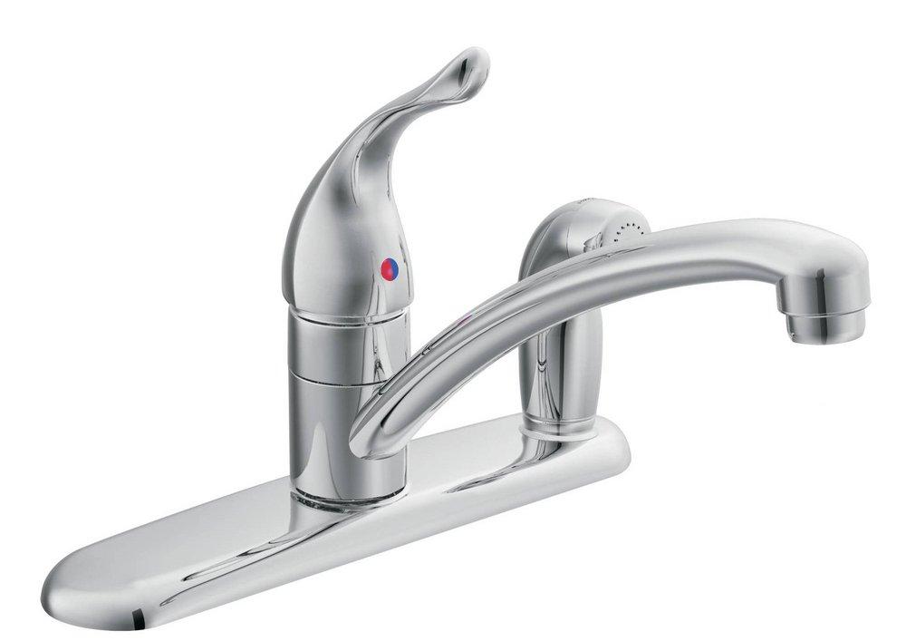 Moen Polished Chrome Single Handle Kitchen Faucet with Side Spray 
