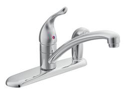 Single Handle Kitchen Faucet with Side Spray in Polished Chrome