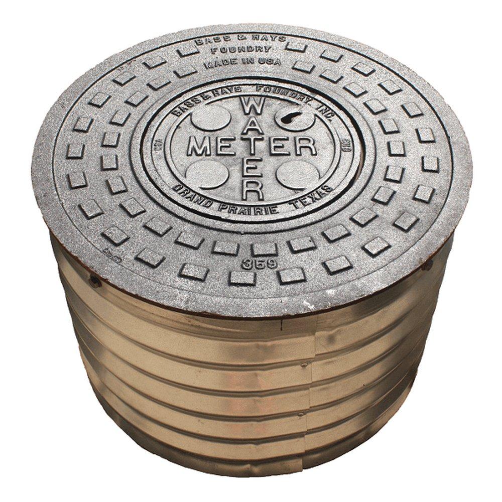 Bass and Hays Foundry 18 in. Galvanized Water Meter Box with 1 Slot Ring and Cover 