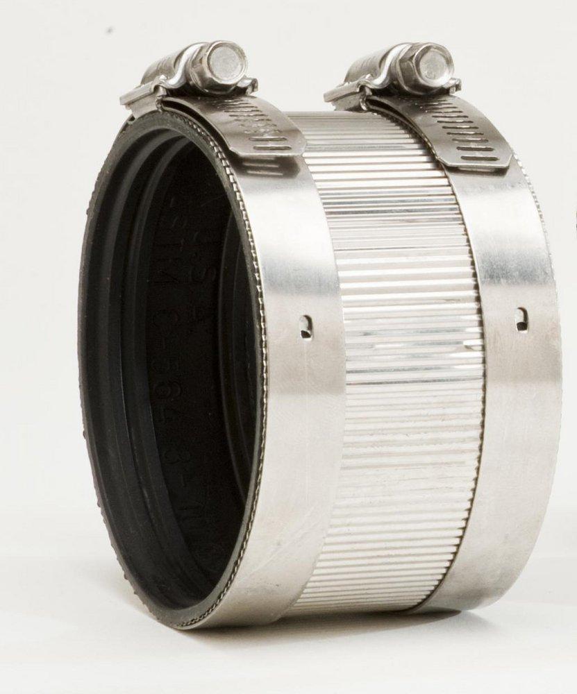 No Hub Domestic 301 Stainless Steel Coupling with Neoprene Gasket 