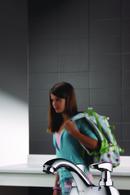 Delta Faucet Chrome 0.5 gpm 4 in. Centerset Two Handle Deck Mount Metering Bathroom Sink Faucet 