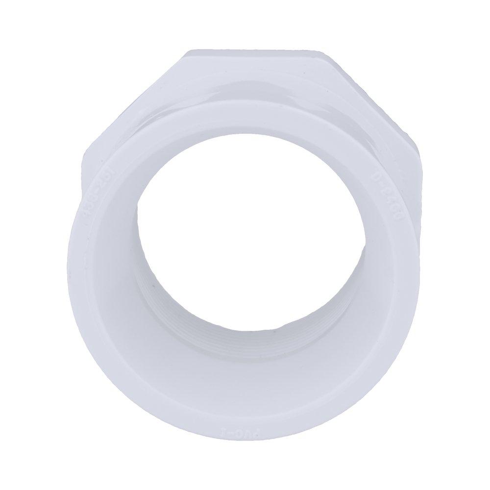 White PVC Schedule 40 Female Bushing 