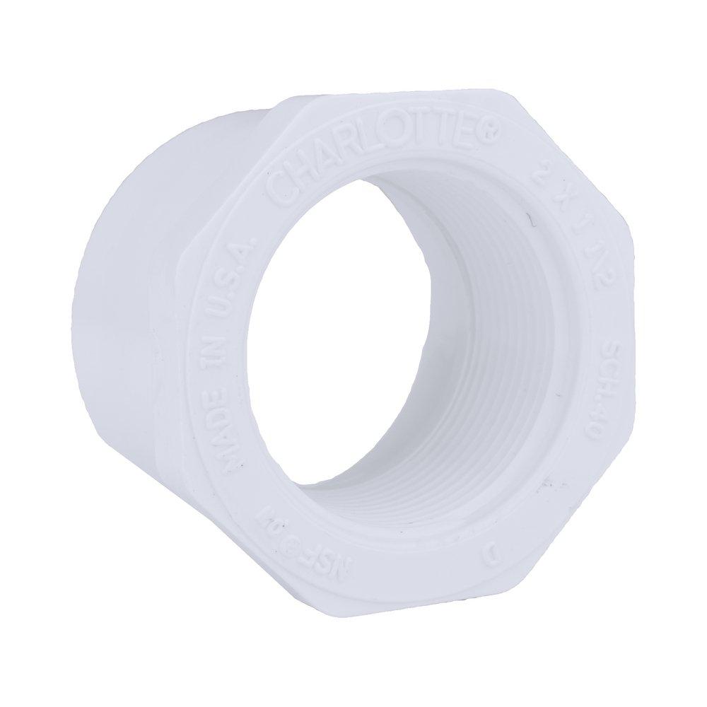 White PVC Schedule 40 Female Bushing 