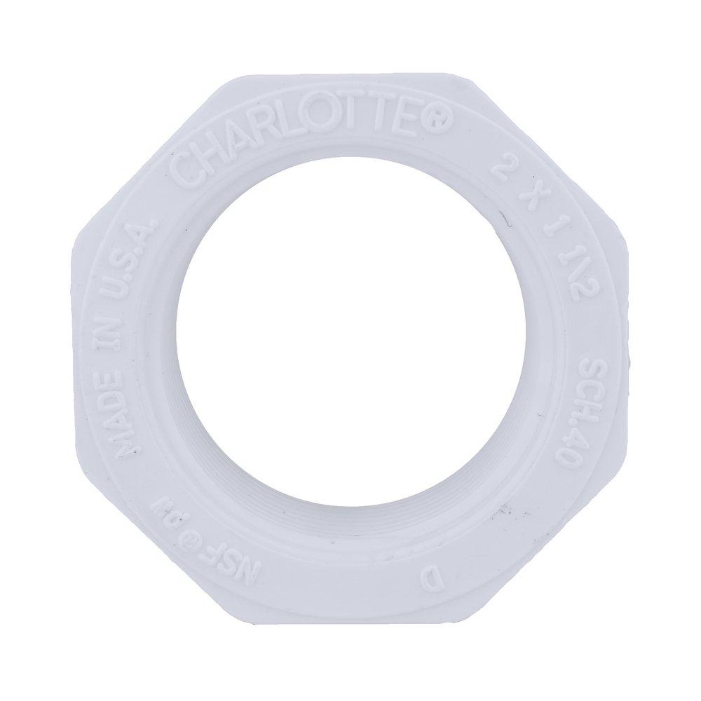 White PVC Schedule 40 Female Bushing 