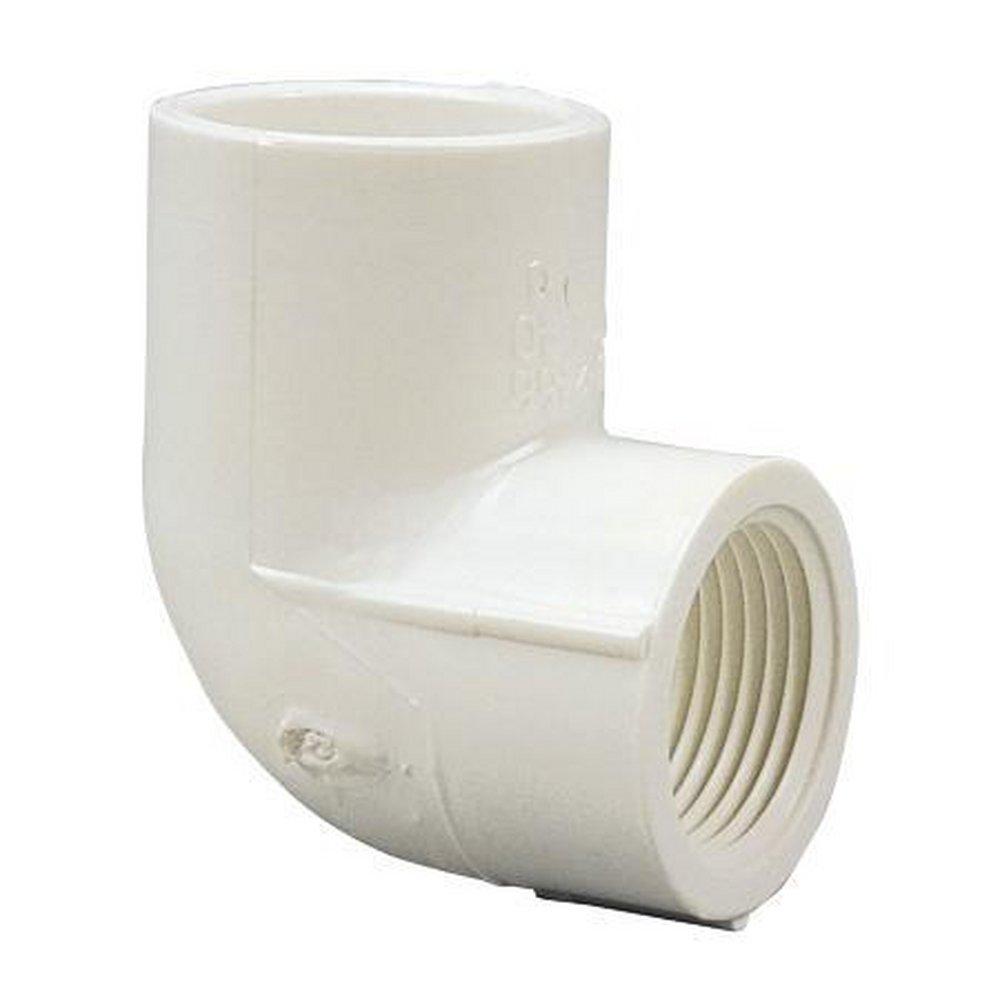 White Socket x FIPT Straight Schedule 40 PVC 90 Degree Elbow 