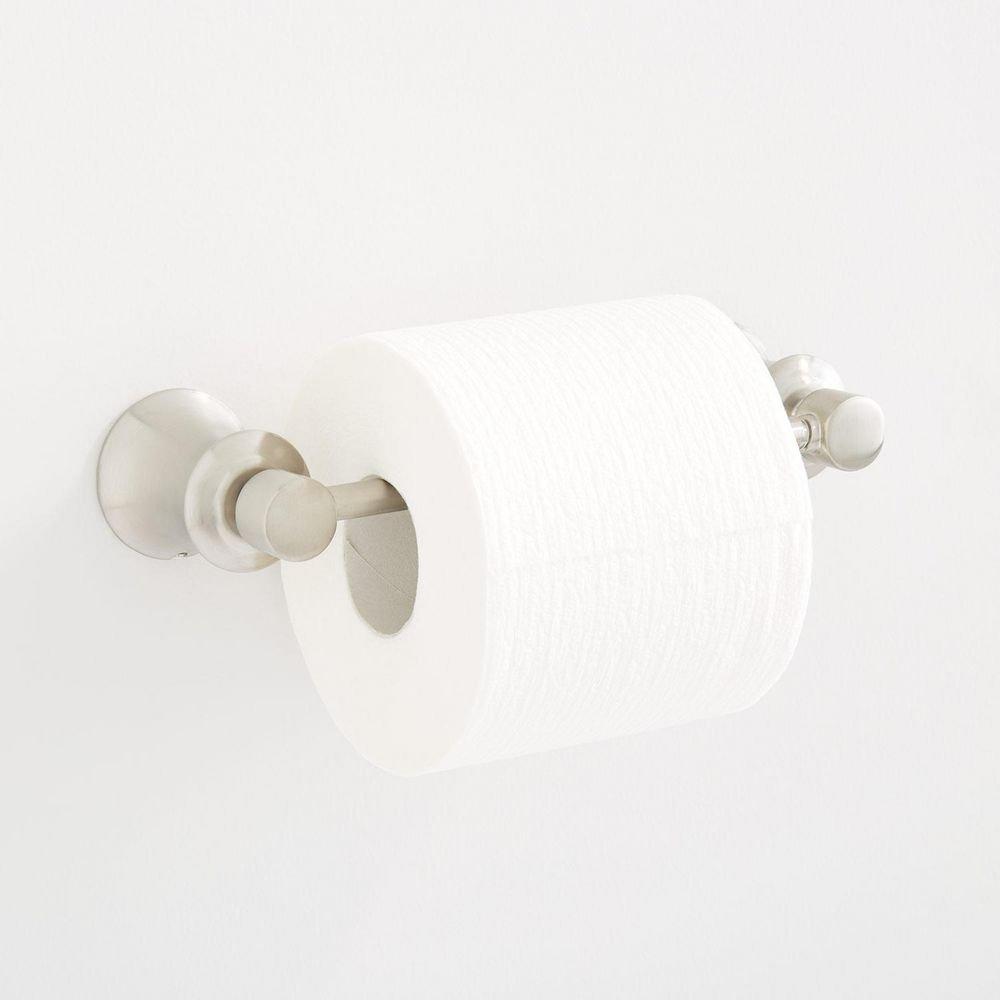 Signature Hardware Brushed Nickel Wall Mount Toilet Tissue Holder 
