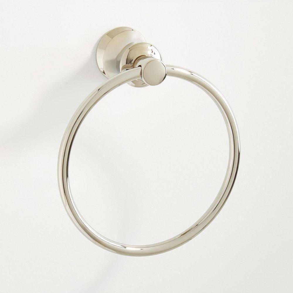 Signature Hardware Polished Nickel Round Open Towel Ring 