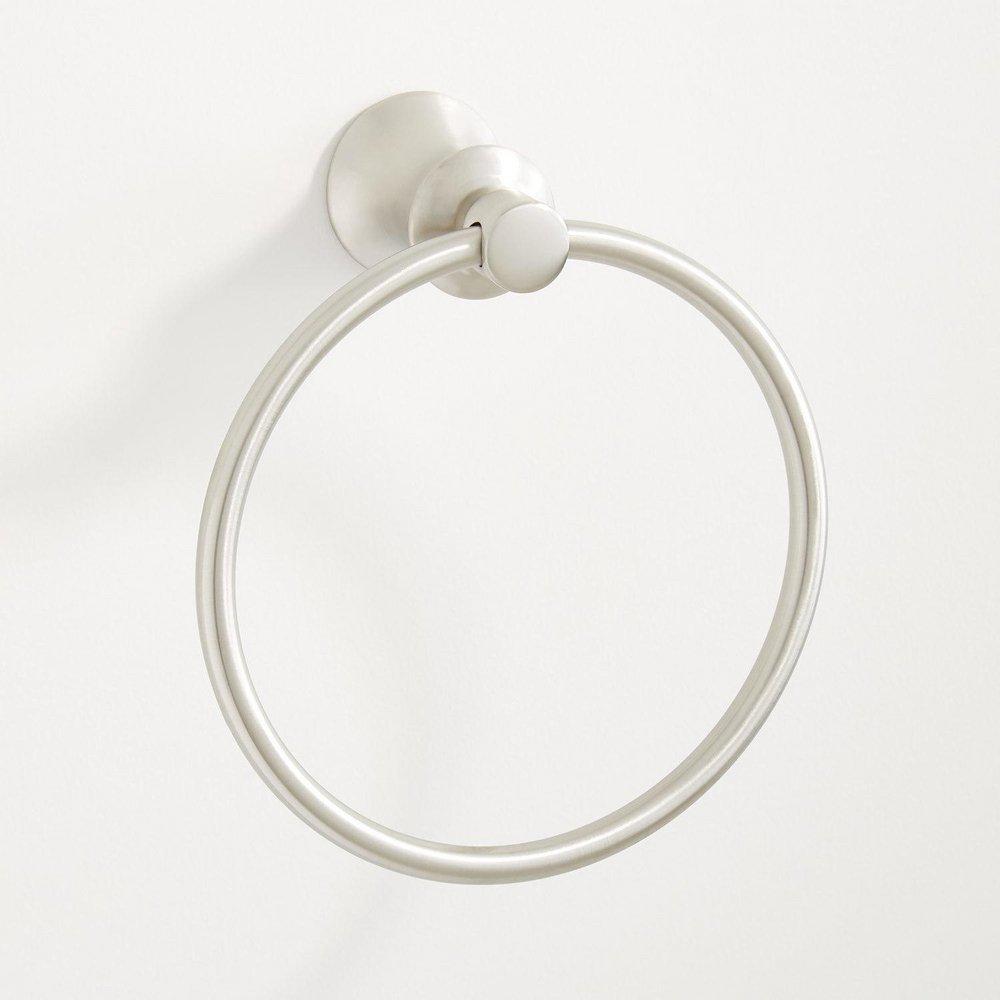 Signature Hardware Brushed Nickel Round Open Towel Ring 