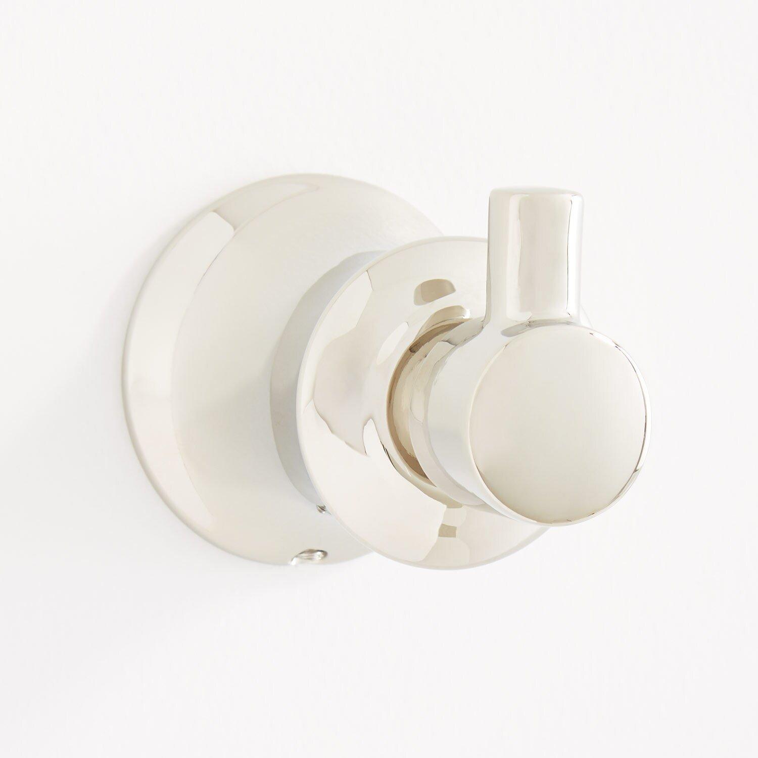 Signature Hardware Polished Nickel Robe Hook 
