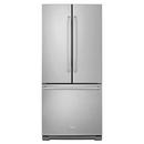 KitchenAid Stainless Steel 30-1/8 in. 19.7 cu. ft. French Door Bottom Mount Freezer Refrigerator 
