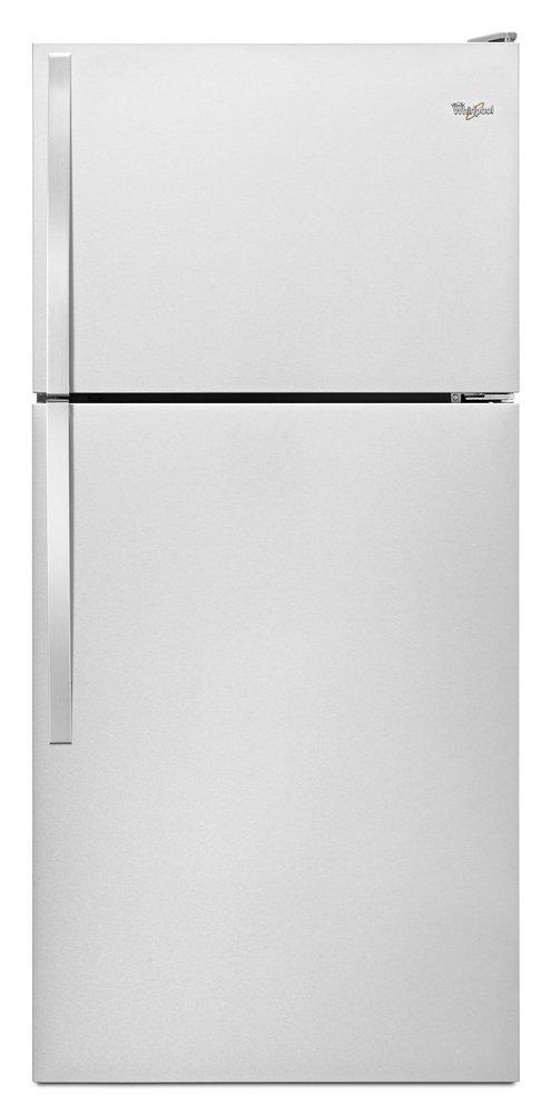 Whirlpool Monochromatic Stainless Steel 29-3/4 in. 18.2 cu. ft. Top Mount Freezer Full Refrigerator 
