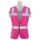 Size M Polyester Tricot Safety Reusable Vest in Hi-Viz Pink