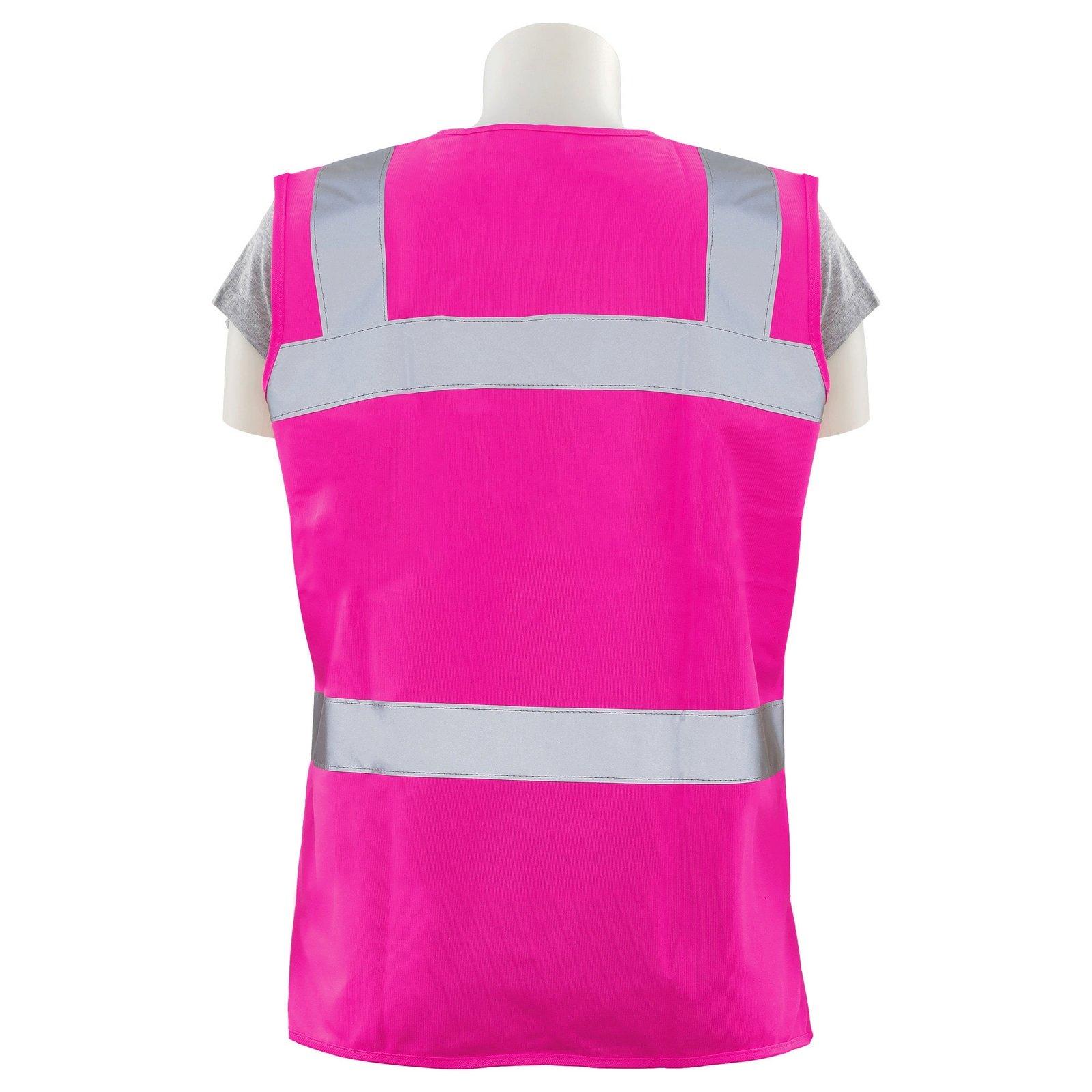 DeltaPlus Hi-Viz Pink Non-ANSI Womens Fitted  Safety Vest with Zipper Closure in Hi-Viz Pink 