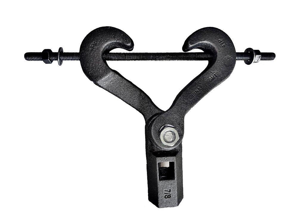 FNW&reg; Black Malleable Iron Center Load Beam Clamp with Extension Pipe in Black 