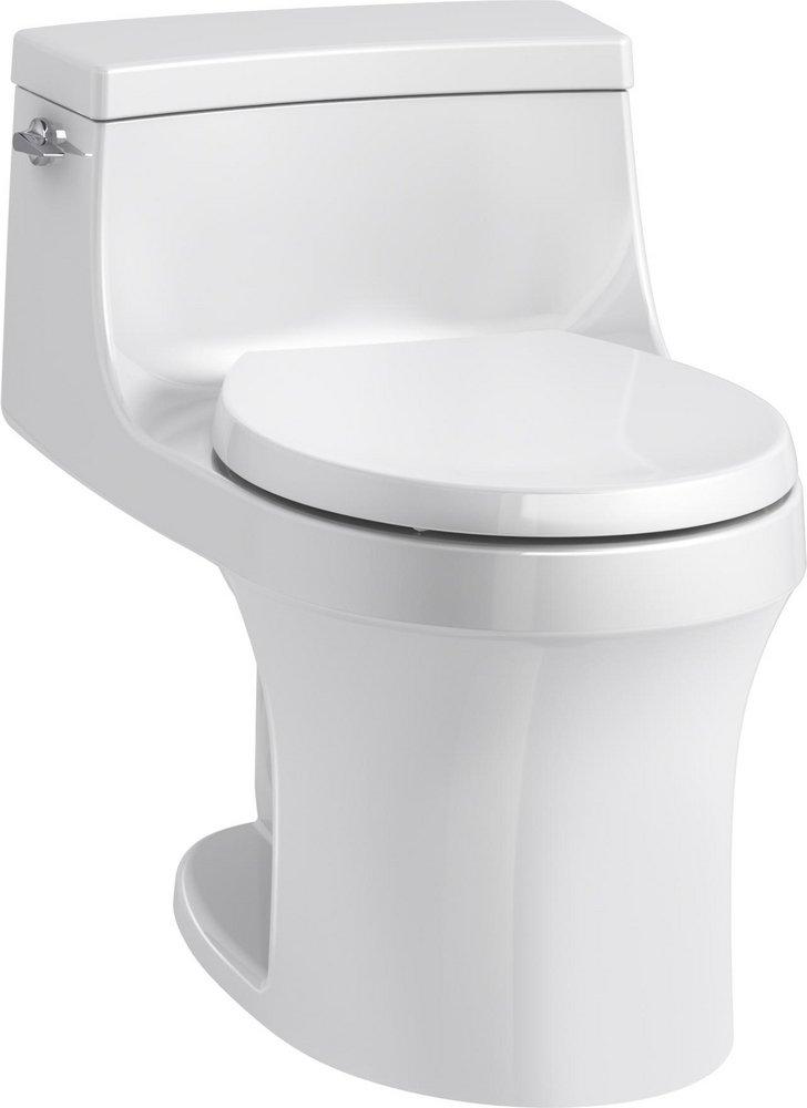 KOHLER White 1.28 gpf Round One Piece Toilet with Left-Hand Trip Lever 