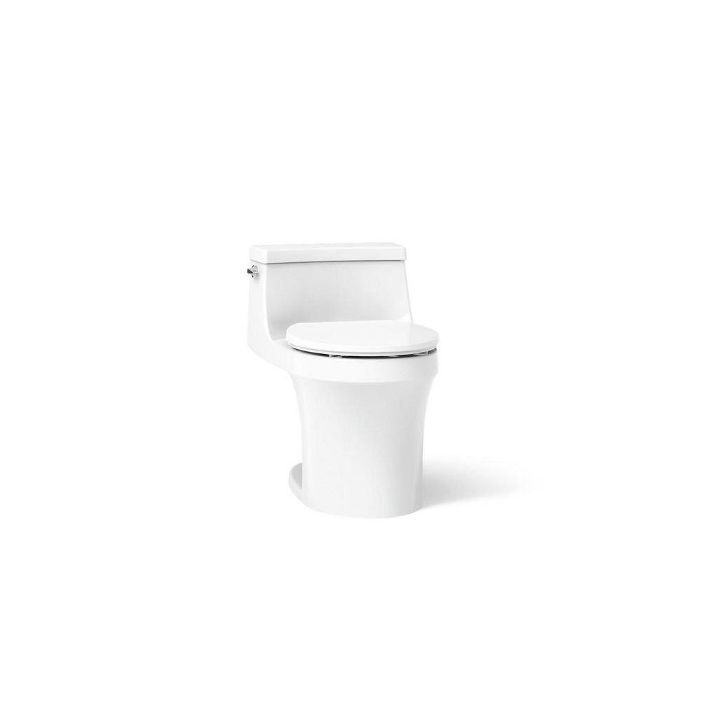 KOHLER White 1.28 gpf Round Floor Mount One Piece Toilet 