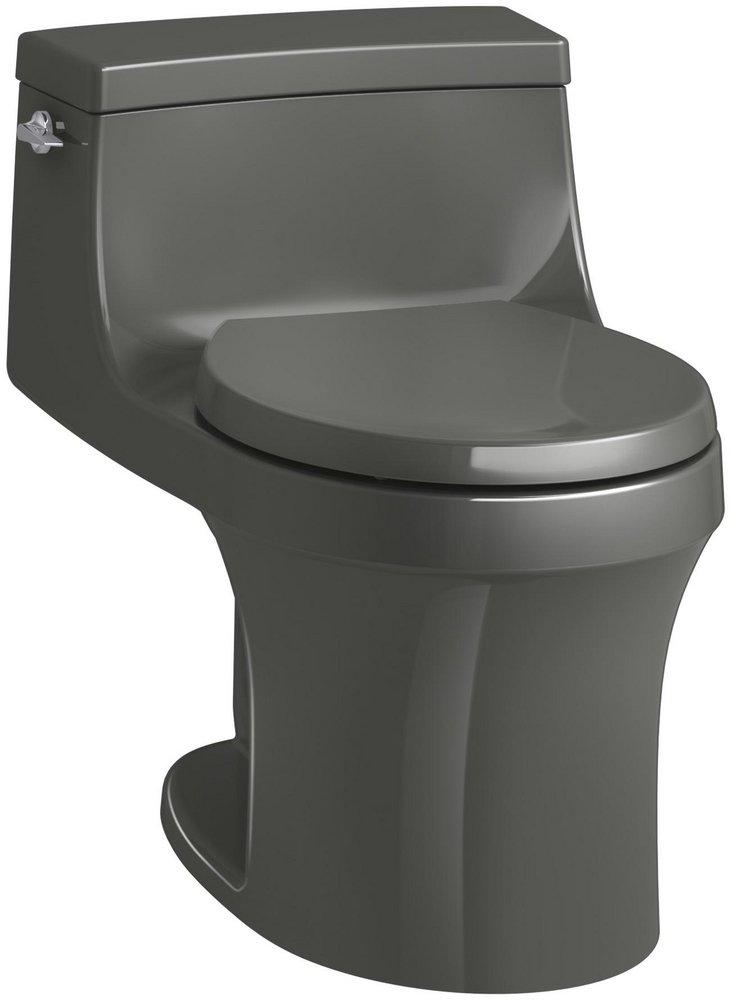 KOHLER Thunder&trade; Grey 1.28 gpf Round One Piece Toilet with Left-Hand Trip Lever 
