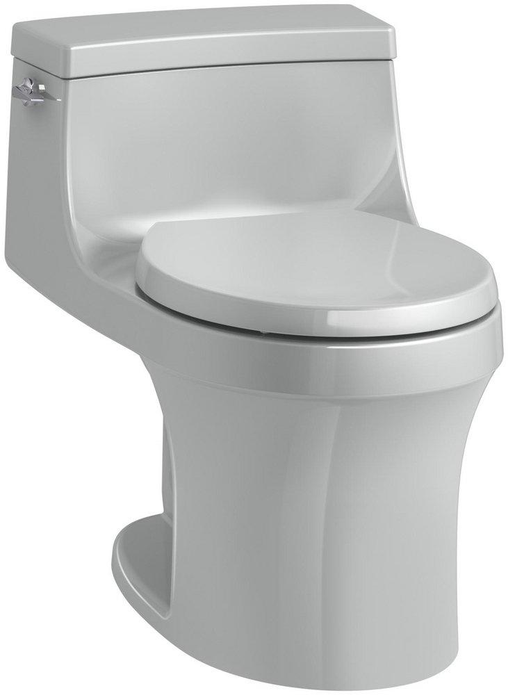 KOHLER Ice&trade; Grey 1.28 gpf Round One Piece Toilet with Left-Hand Trip Lever 