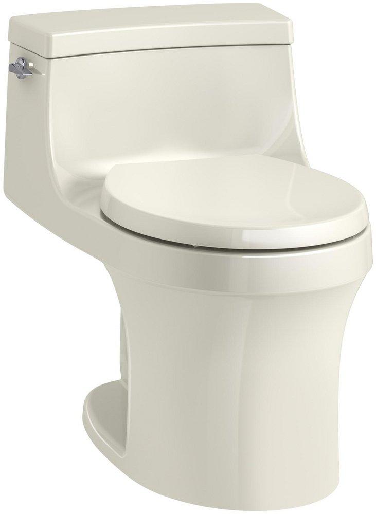 KOHLER Biscuit 1.28 gpf Round One Piece Toilet with Left-Hand Trip Lever 