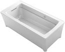 31-3/4 in. 65 gal Exocrylic Freestanding Rectangle Whirlpool Bathtub with End Drain in White
