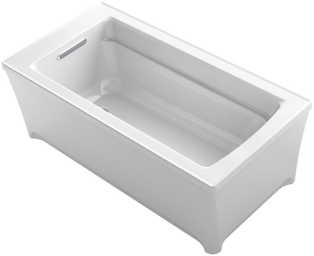 KOHLER White 61-3/4 x 31-3/4 in. Freestanding Bathtub with End Drain 