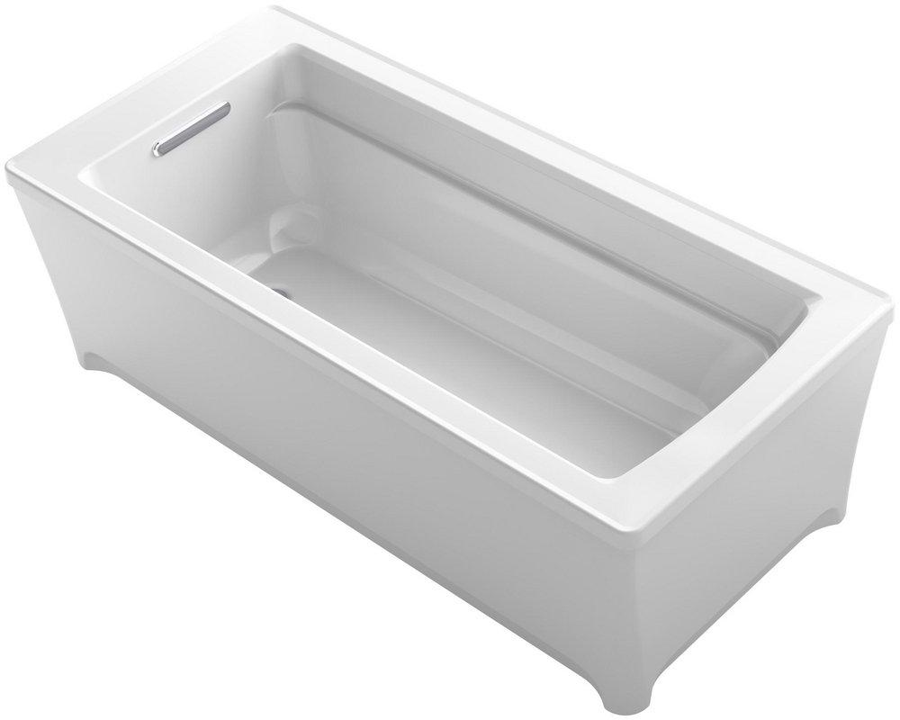 KOHLER White 67-3/4 x 31-3/4 in. Freestanding Bathtub with End Drain 
